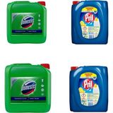 Pril Sıvı Elde Bulaşık Yıkama Deterjanı Limon 2 x 4 kg + Domestos Çamaşır Suyu Çam Ferahlığı 2 x 3,5 kg - 3,5 lt