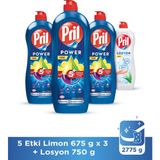 Pril Soğuk Suda Bile Etkili Limon 653ml x 3 Adet + Pril Losyon Aloe Vera 750ml Sıvı Bulaşık Deterjanı - 720 ml