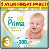 Prima 3 Beden Bebek Bezi 288 Adet Bantlı Bez 6 - 10 kg Kilo Aralığı ve Ekstra Yumuşak Koruma