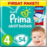 Prima 4 Beden Bebek Bezi Fırsat Paketi 7-14 Kg 54 Adet