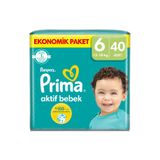 Prima Aktif Bebek 6 Numara 40 Adet Bebek Bezi Ekonomik Paket