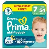 Prima Aktif Bebek Bezi Mega Fırsat 7 Numara 54 Adet