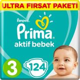 Prima Aktif Bebek No:3 Midi 124 Adet Bebek Bezi