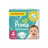 Prima Aktif Bebek No:4 Maxi 156 Adet Bebek Bezi