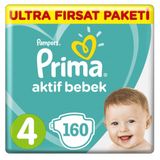 Prima Aktif Bebek No:4 Maxi 160 Adet Bebek Bezi