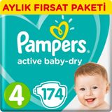 Prima Aktif Bebek No:4 Maxi 174 Adet Bebek Bezi