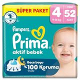 Prima Aktif Bebek No:4 Maxi 52 Adet Bebek Bezi