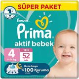 Prima Aktif Bebek No:4 Maxi 52 Adet Bebek Bezi