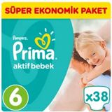 Prima Aktif Bebek No:6 XLarge 38 Adet Bebek Bezi