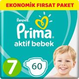 Prima Aktif Bebek No:7 XXLarge 60 Adet Bebek Bezi