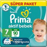 Prima Aktif Bebek No:7 XXLarge 90 Adet Bebek Bezi