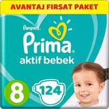 Prima Aktif Bebek No:8 XXXLarge 135 Adet Bebek Bezi