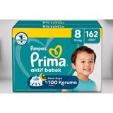 Prima Aktif Bebek No:8 XXXLarge 162 Adet Bebek Bezi