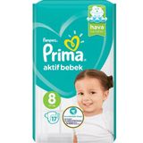 Prima Aktif Bebek No:8 XXXLarge 17 Adet Bebek Bezi
