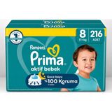 Prima Aktif Bebek No:8 XXXLarge 216 Adet Bebek Bezi
