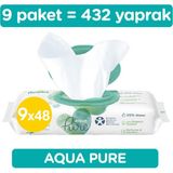 Prima Aqua Pure Islak Havlu Mendil 432 Yaprak 9'lu Fırsat Paketi Alkol ve Parfüm İçermez