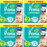 Prima Bebek Bezi 2 Beden-numara Mini 4-8 kg 72 Li 4 Paket 288 Adet