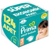 Prima Bebek Bezi 3 Beden 6-10 Kg Midi 124 Adet Süper Ekonomik Pk