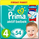Prima Bebek Bezi 4 Beden 9-14 KG Maxi 54 Adet Ekonomik Pk