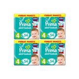 Prima Bebek Bezi 4 Beden-numara Maxi 9-14 kg 54 Lü 4 Paket 216 Adet