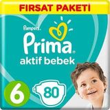 Prima Bebek Bezi 6 Beden Fırsat Paketi 13-18 Kg (2*40) 80