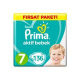 Prima Bebek Bezi 7 Beden Fırsat Paketi 15+ Kg (4*34) 136 Adet