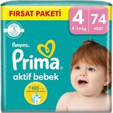 Prima Bebek Bezi Aktif Bebek 4 Beden 74 Adet Mega Fırsat Paketi - 1