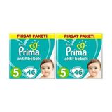 Prima Bebek Bezi Aktif Bebek Bantlı Bez 5 Beden 46X2 92 Adet Ekstra Yumuşak Konfor