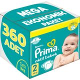 Prima Bebek Bezi Beden:2 (4-8Kg) Mini 360 Adet Mega Ekonomik Pk