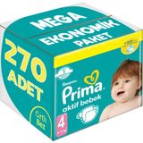 Prima Bebek Bezi Beden:4 (9-14Kg) Maxi 270 Adet Mega Ekonomik Pk