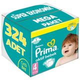 Prima Bebek Bezi Beden:4 (9-14KG) Maxi 324 Adet Süper Ekonomik Mega Pk - 0