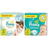 Prima Bebek Bezi Premium Care 2 Beden 60 Adet Mini Jumbo Paket & Prima Bebek Bezi Aktif Bebek 2 Numara 72 Adet Ekonomik Paket