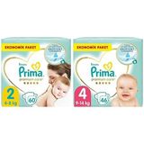 Prima Bebek Bezi Premium Care 2 Beden 60 Adet Mini Jumbo Paket & Prima Bebek Bezi Premium Care 4 Beden 46 Adet Maxi Jumbo Paket
