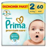 Prima Bebek Bezi Premium Care 2 Numara 4-8 kg Ekonomik Paket 60 Adet