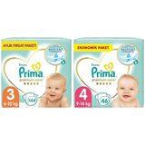 Prima Bebek Bezi Premium Care 3 Beden 144 Adet Midi Aylık Fırsat Paketi & Prima Bebek Bezi Premium Care 4 Beden 46 Adet Maxi Jumbo Paket