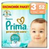Prima Bebek Bezi Premium Care 3 Numara 6-10 kg Ekonomik Paket 52 Adet
