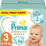 Prima Bebek Bezi Premium Care 3 Numara 96 Adet Fırsat Paketi - 3 Beden 6 - 10 kg 62'li