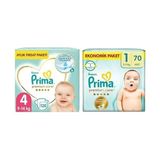 Prima Bebek Bezi Premium Care 4 Beden 126 Adet Maxi Aylık Fırsat Paketi & Prima Bebek Bezi Premium Care 1 Beden 70 Adet Yenidoğan Jumbo Paket