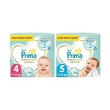 Prima Bebek Bezi Premium Care 4 Beden 126 Adet Maxi Aylık Fırsat Paketi & Prima Bebek Bezi Premium Care 5 Beden 108 Adet Junior Aylık Fırsat Paketi