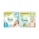 Prima Bebek Bezi Premium Care 5 Beden 108 Adet Junior Aylık Fırsat Paketi & Prima Bebek Bezi Premium Care 1 Beden 70 Adet Yenidoğan Jumbo Paket