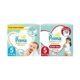 Prima Bebek Bezi Premium Care 5 Beden 108 Adet Junior Aylık Fırsat Paketi & Prima Külot Bebek Bezi Premium Care 5 Beden 34 Adet Junior İkiz Paket