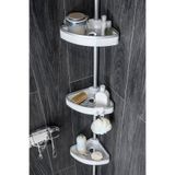 Prima Nova 3 Raflı Venta Paslanmaz Alüminyum Banyo Köşe Rafı - Beyaz (Montaj Gerektirmez.)