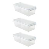 Prima Nova 3'lü Buzdolabı Düzenleyici Dolap İçi Organizer Saklama Kab Seti 360*150*100 MM - Şeffaf