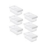 Prima Nova 6'lı Buzdolabı Düzenleyici Dolap İçi Organizer Saklama Kabı Seti 290*150*100 MM Şeffaf