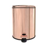 Prima Nova Cigo 6 LT Yumuşak Kapanan Pedallı Banyo Mutfak Ofis Çelik Çöp Kovası - Rose Gold & İç Kısım Siyah