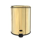 Prima Nova Cigo Metal Pedallı Çöp Kovası 6 Lt - Sarı Gold Iç Kısım Siyah