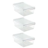 Prima Nova Kapaklı Buzdolabı Içi Organizer Dolap Içi Düzenleyici Saklama Kabı 325*205*100 Mm Şeffaf 3lü
