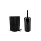 Prima Nova Lenox 2'li Banyo Seti 5 LT Pedallı Banyo Çöp Kovası + Tuvalet Fırçası Set - Siyah