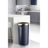 Prima Nova Lenox 35 Lt Döner Kapaklı Banyo Mutfak Ofis Çöp Kovası Lacivert Altın