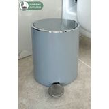 Prima Nova Lenox 5 Lt Pedallı Banyo Mutfak Çöp Kovası Gri